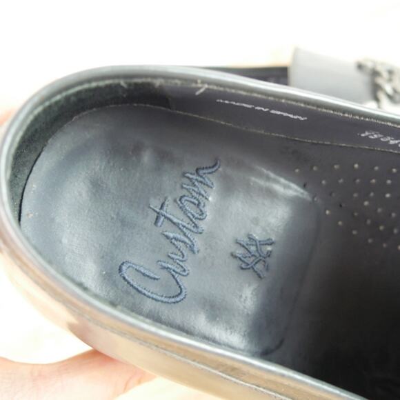 Mezlan‎ Size 13 Loafers Custom Eel Skin Chain Hardware Grey Dress Shoes Slip On